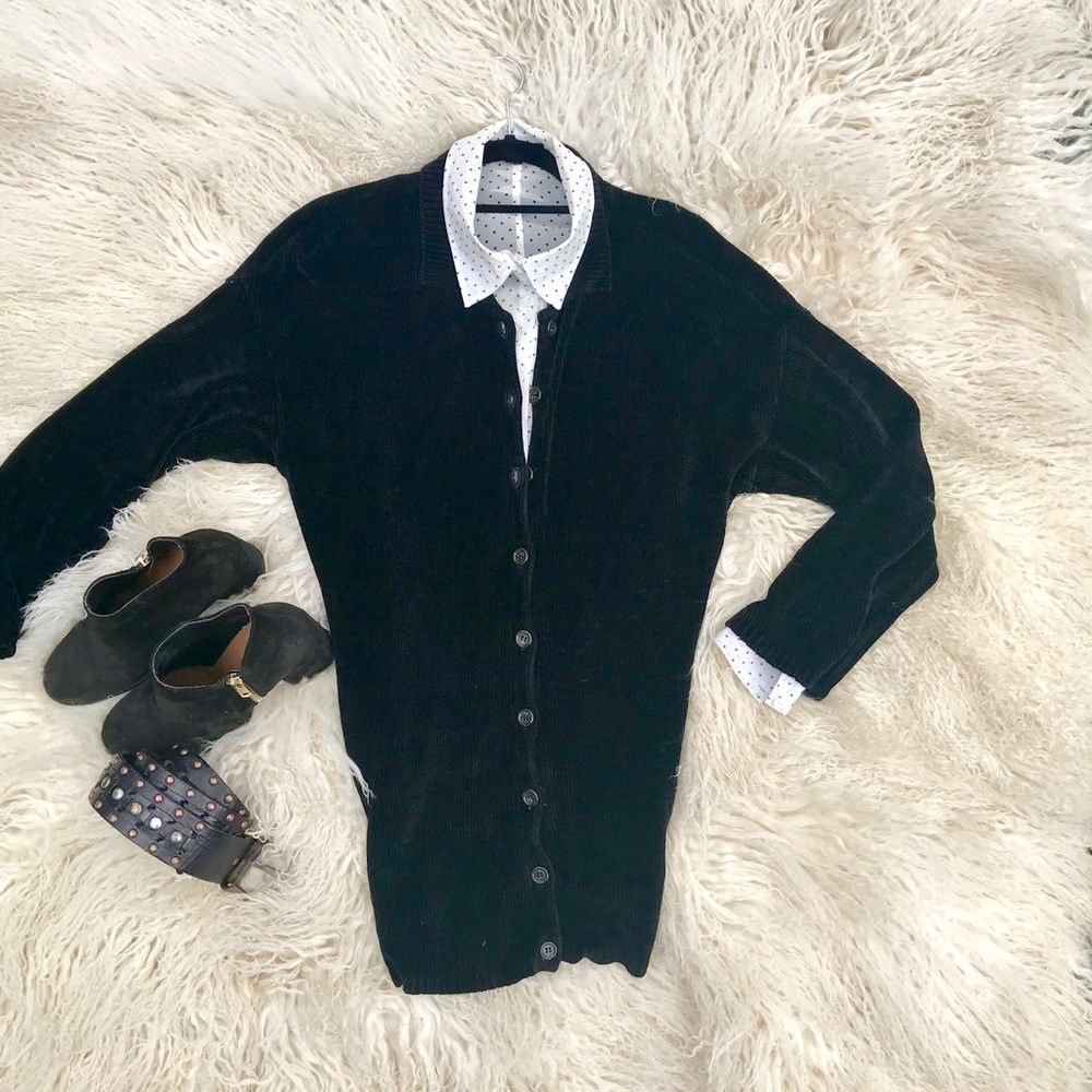 525 America Black ChenileCardigan